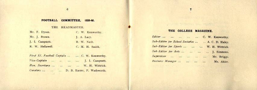 Huddersfield College Calendar - Winter Term 1940 - page 05