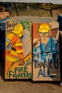 Job Corps firefighter thank you art