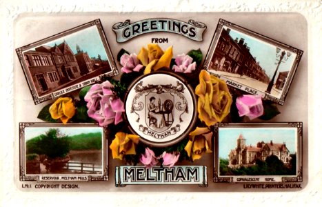 1920s multiview postcard of Meltham photo
