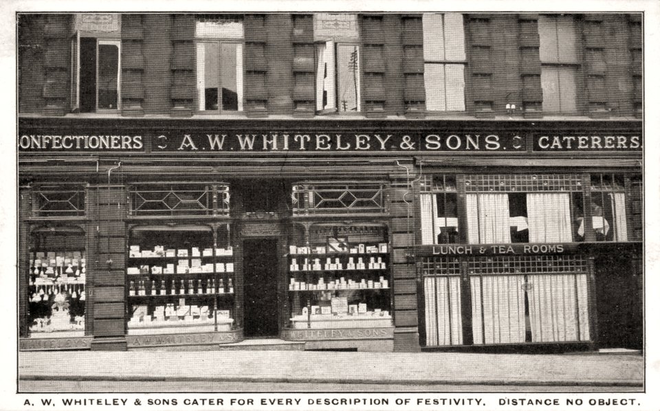 1908 postcard of A.W. Whiteley and Sons, Huddersfield