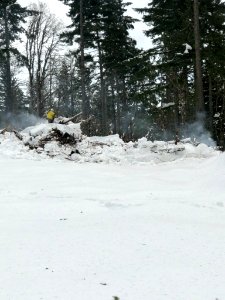 2019 02 19 Firefighters pile burning east of Bingen, WA in the Columbia River Gorge National Scenic Area. Photo by Roland Rose 3