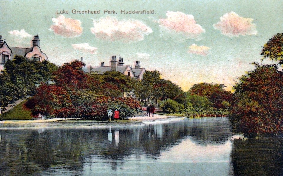 1907 postcard of Greenhead Park Lake