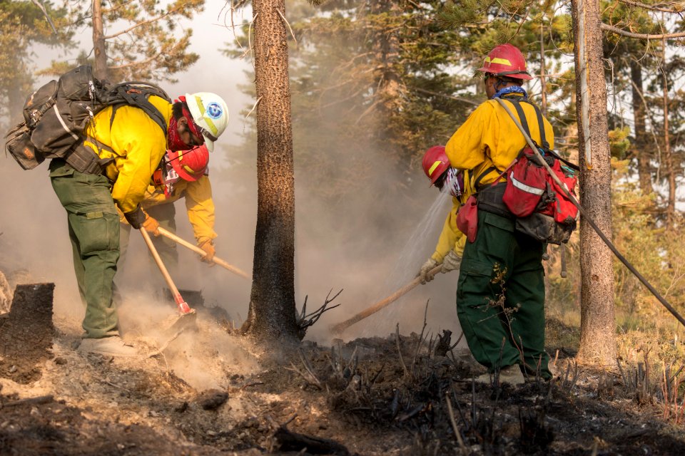 fire crew mopping up
