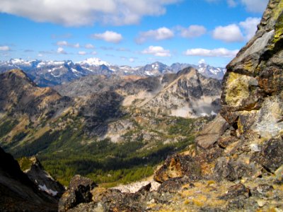 Cardinal Peak cut looking over the North Fork of the Entiat with Glacier Peak in the distance EntiatRD 2014 byPatrickHerman