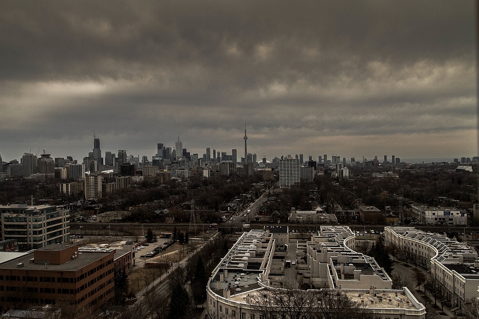 Storm sky town