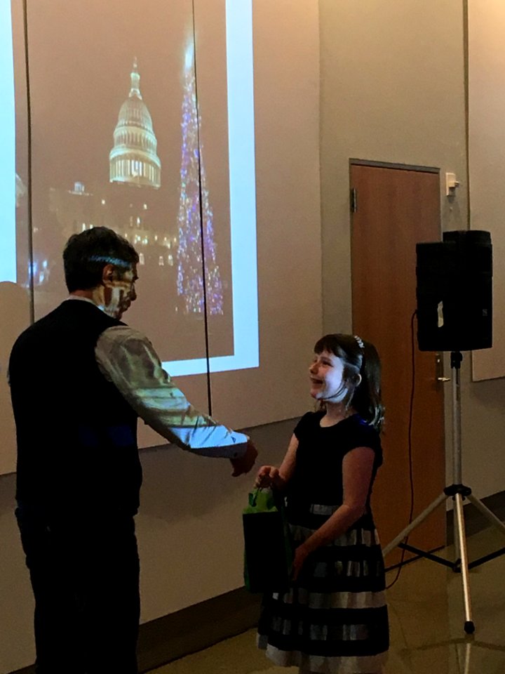 Regional Forester Glenn Casamassa with Brigette Harrington Dec. 19, 2018 in Portland, OR.