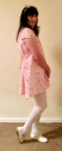 Wearing my pink girls dress