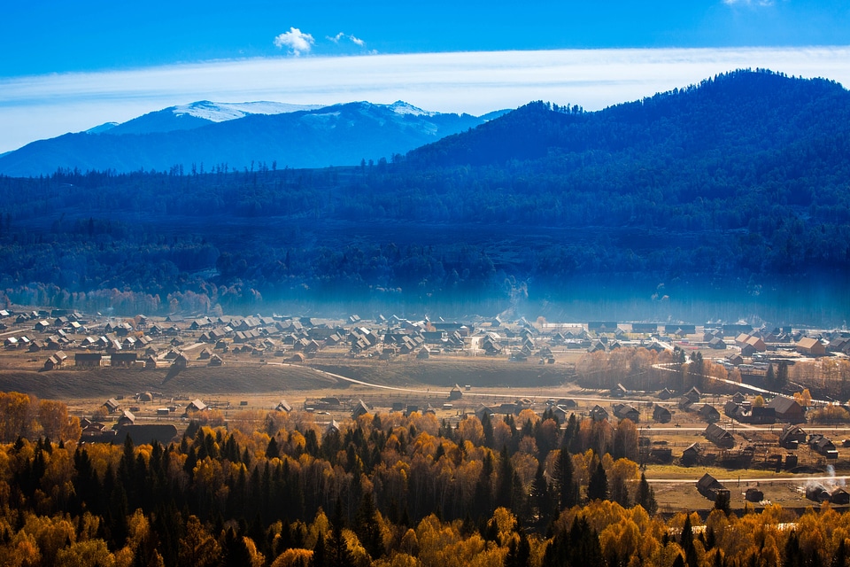 The scenery mountain village