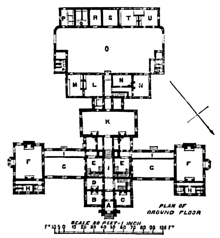 Ground floor plan of the Meltham Mills Convalescent Home (Architect, 4 Feb 1871)