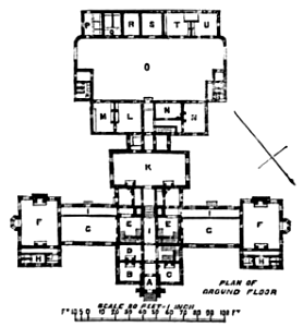 Ground floor plan of the Meltham Mills Convalescent Home (Architect, 4 Feb 1871)