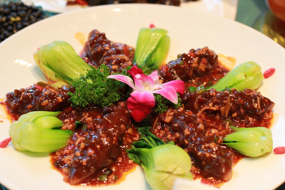 Vegetarian food sea cucumber feast