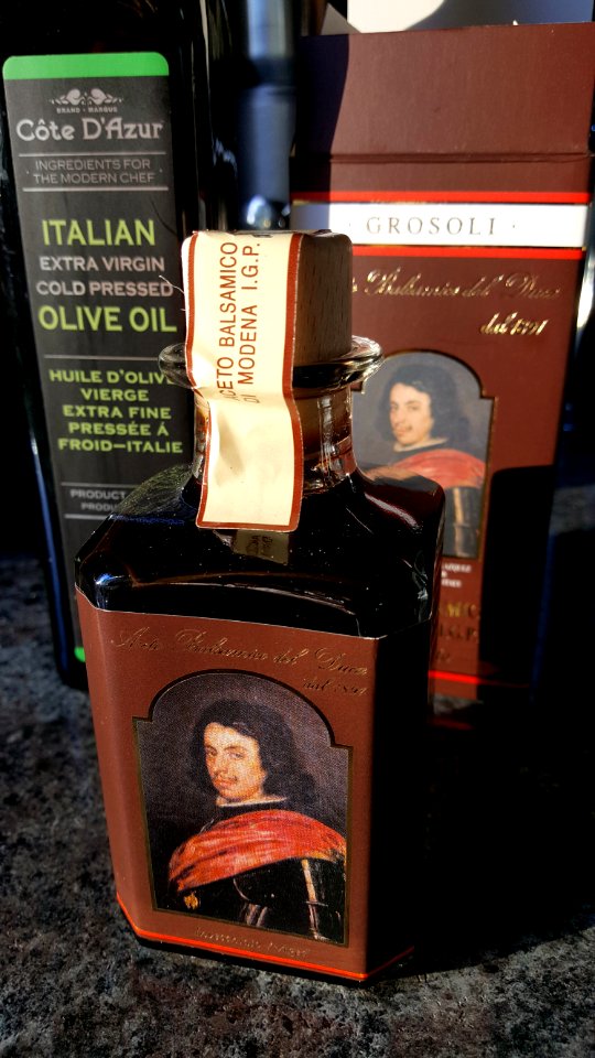 Balsamic and olive oil: when you have a gift card for a fancy, out of town store