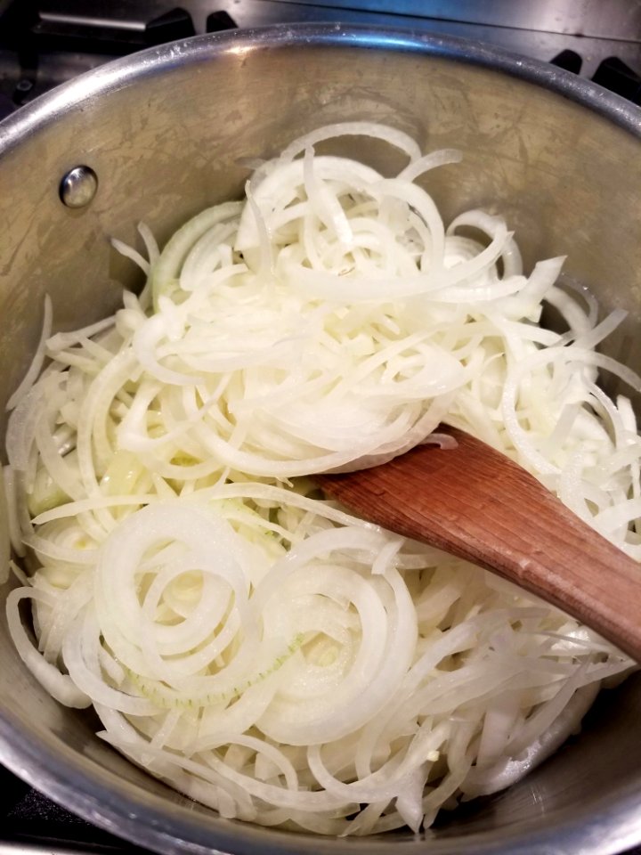 Day 323 onions on their way to soup.