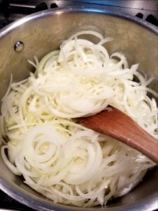 Day 323 onions on their way to soup.