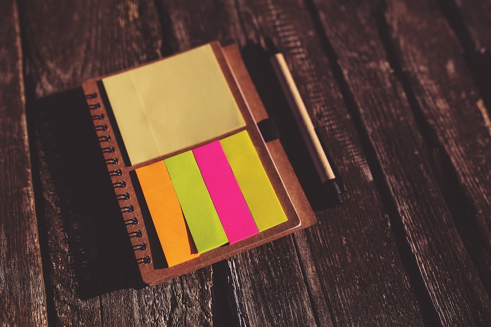 Colorful paper office