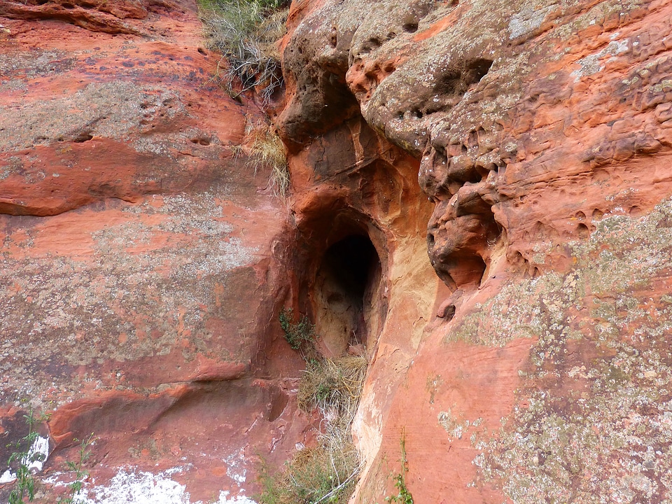 Cave red rocks texture