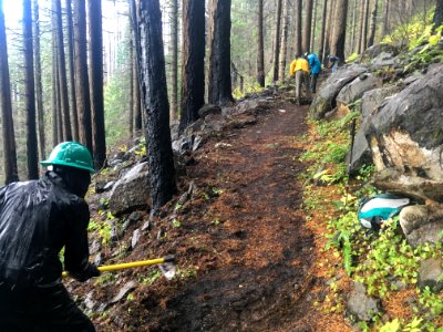 Devils Rest work party with Trailkeepers of Oregon November 3 & 4 2018,  photo by Josh Durham.