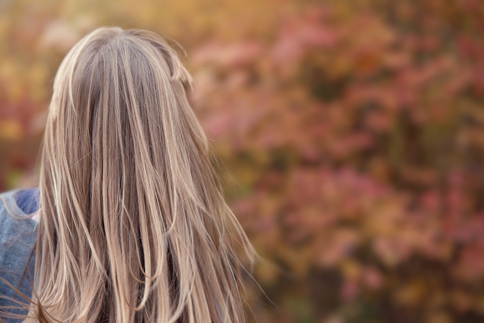 Girl long hair autumn