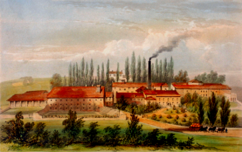1870s lithograph of Lockwood Brewery