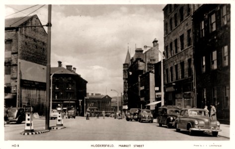 undated photo postcard of Market Street, Huddersfield