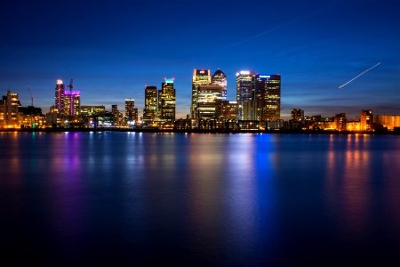 Canary Wharf seen from Greenwich Peninsula, London