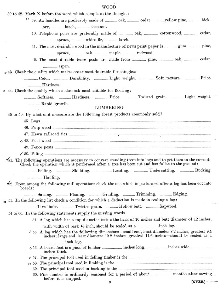 1925 Forest Service Ranger Exam, Page 3