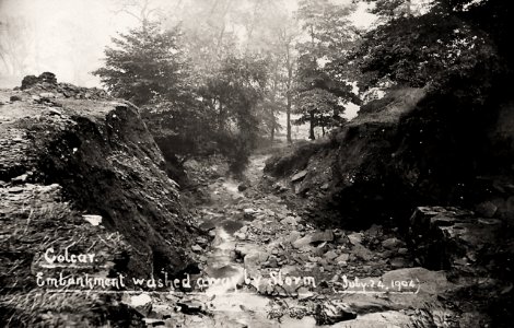 1904 photograph of storm damage in Golcar