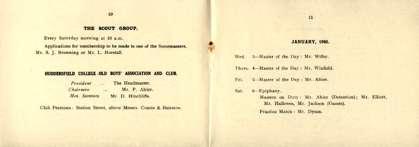 Huddersfield College Calendar - Winter Term 1940 - page 07