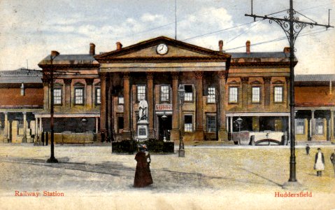 Milton Artlette series poster of Huddersfield Railway Station (no.120) v2 photo