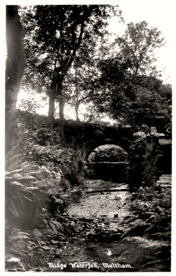 1920s postcard of Midge Waterfall, Meltham
