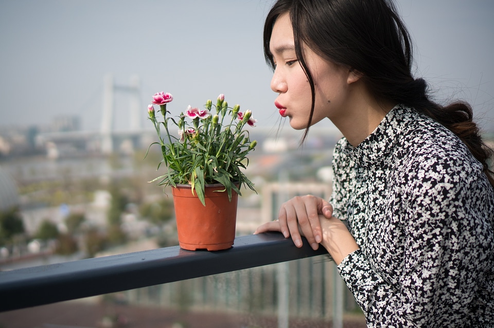 Woman asia flower
