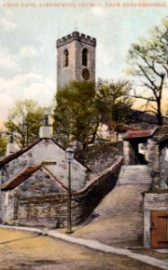undated postcard of the Lych Gate, Kirkburton Church