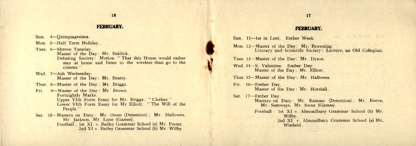 Huddersfield College Calendar - Winter Term 1940 - page 10