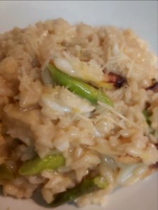 Crab and asparagus risotto