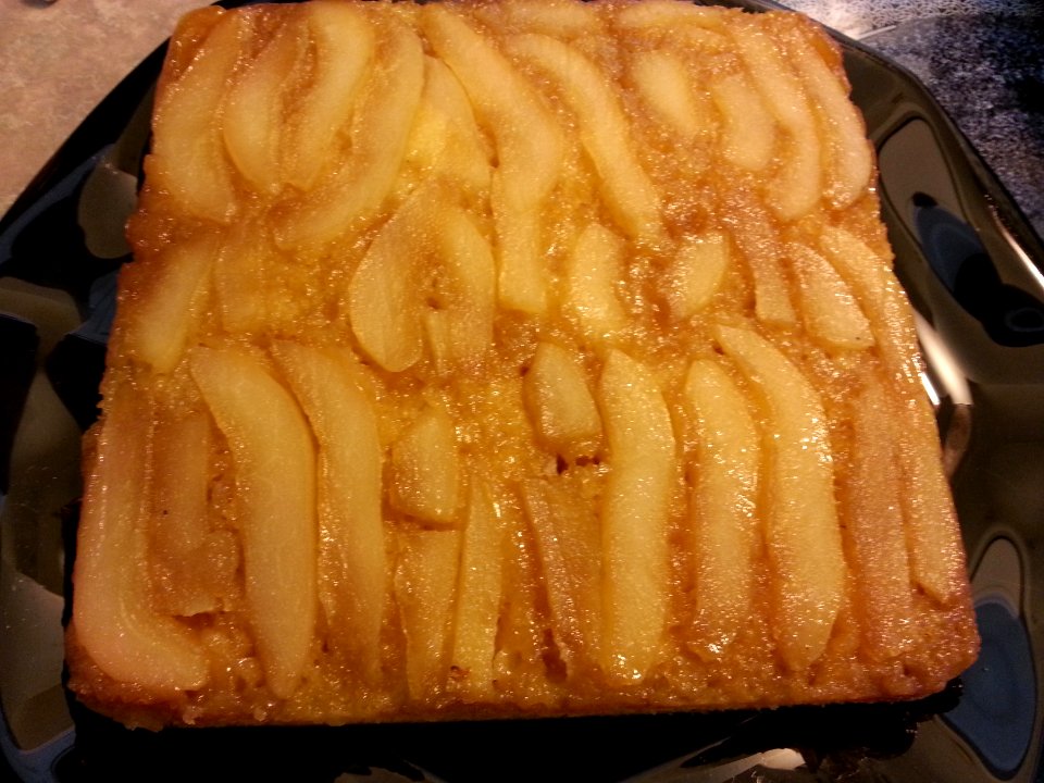 upside down pear cake
