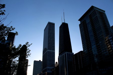 Skyline with progressive blue