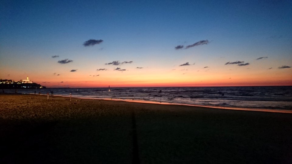 sunset at jaffa beach photo