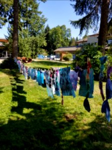 Day 225 kids at the college doing tie dye