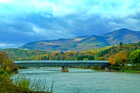 Cornish Windsor Covered Bridge in Fall copy
