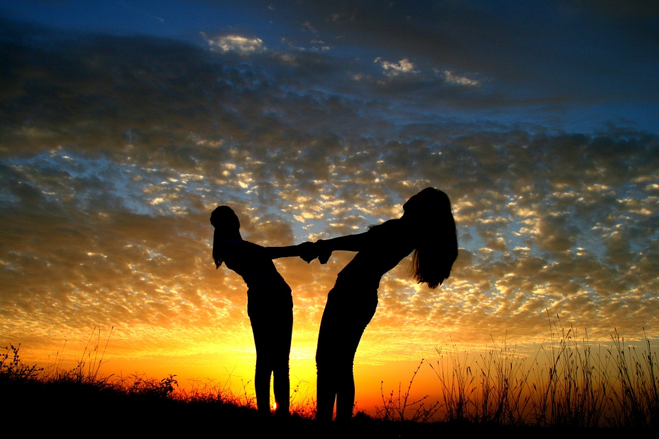 Friendship sun sky clouds photo