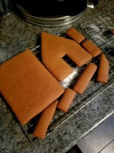 Day 347 Gingerbread construction begins.