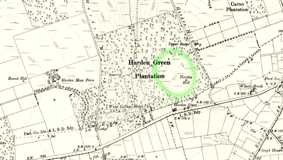 1894 map of the Harden Moss Racecourse