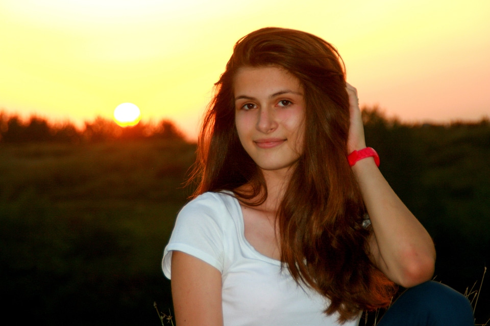 Portrait beauty in the evening