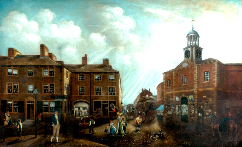 Painting of the Cloth Hall and White Hart Inn (circa 1850/60s)