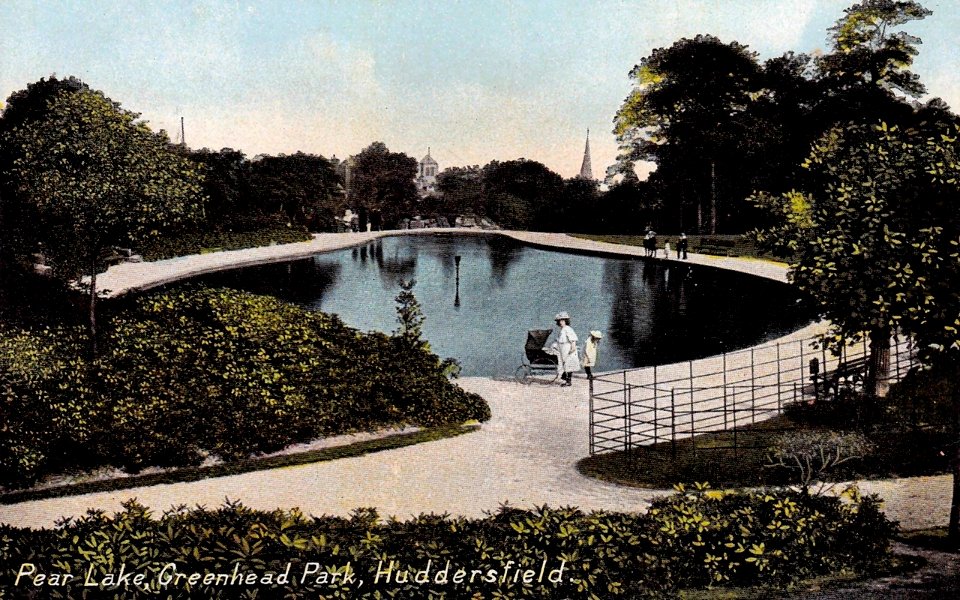 1907 postcard of Pear Lake, Greenhead Park