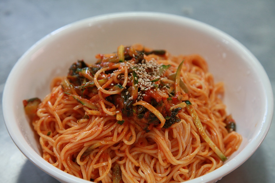 Spicy noodles gochujang if food