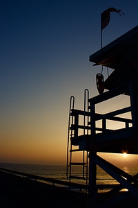 Lifeguard sunset california photo