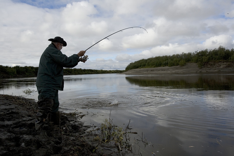 River angling activity photo