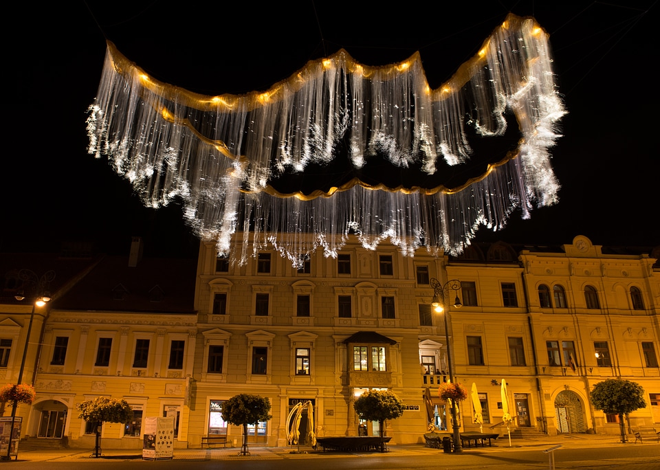 Night buildings banská bystrica