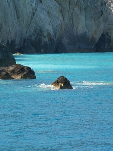 Turquoise stones limestone rocks photo